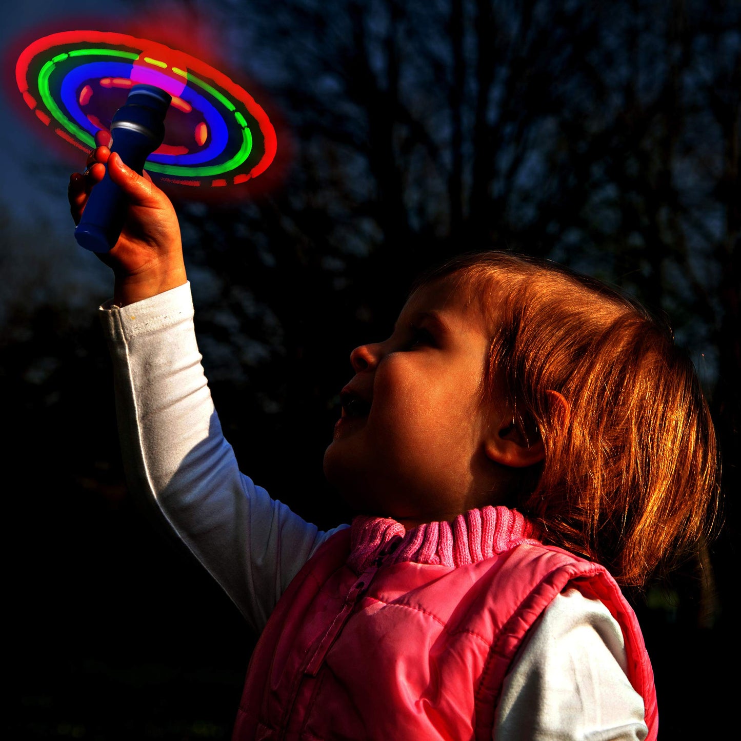 Windy City Novelties Hand-Held Led Light Up Galaxy Spinner - Colorful Flashing Lights For Parties, Events, And Fun