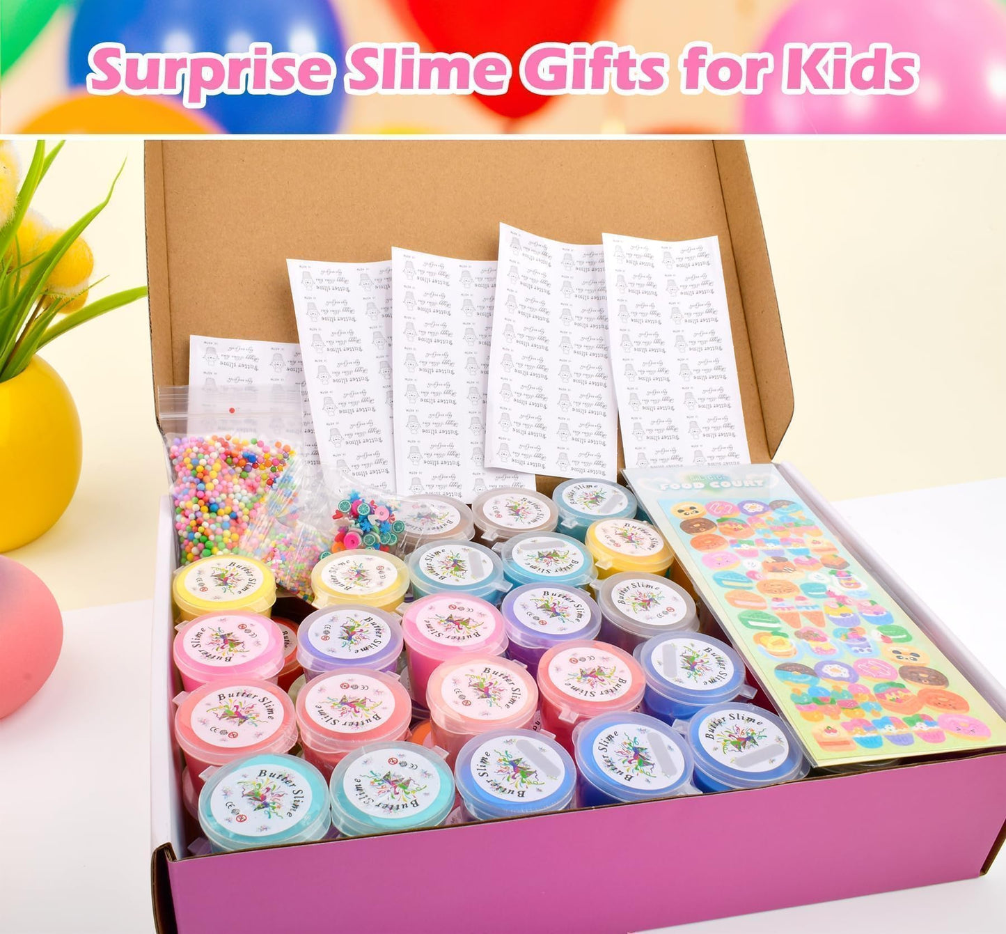 68 Pack Valentine'S Day Mini Butter Slime Kit, Scented Bulk Slime Party Favor Gifts, Birthday Easter Stress Relief Toy For Girls