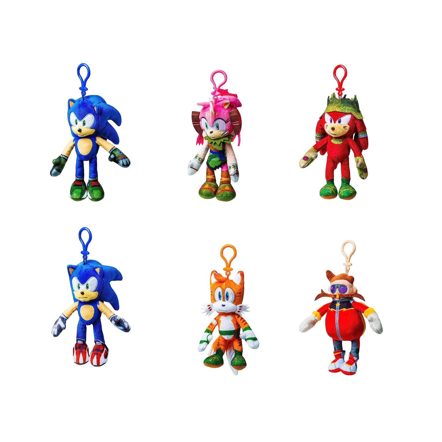 Sonic The Hedgehog Clip On Plush Toy, Series 1, Multicolor, Model SON7004, Random Selection