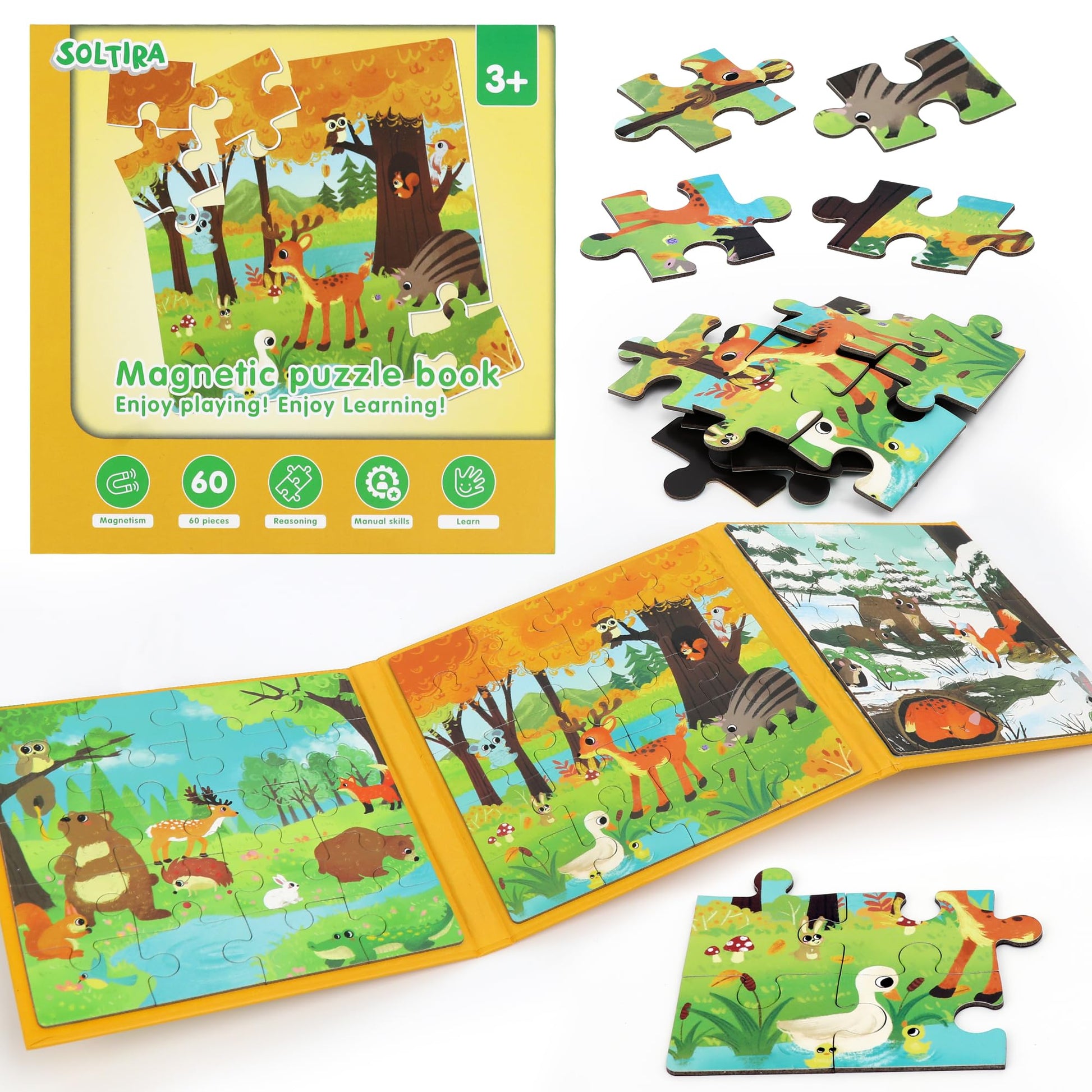 Puzzles For Kids Ages 3-5 Girls 60 Pieces Travel Puzzles For Kids Age 4-6 Animal Airplane Car Road Trip Activities Games Toys 3