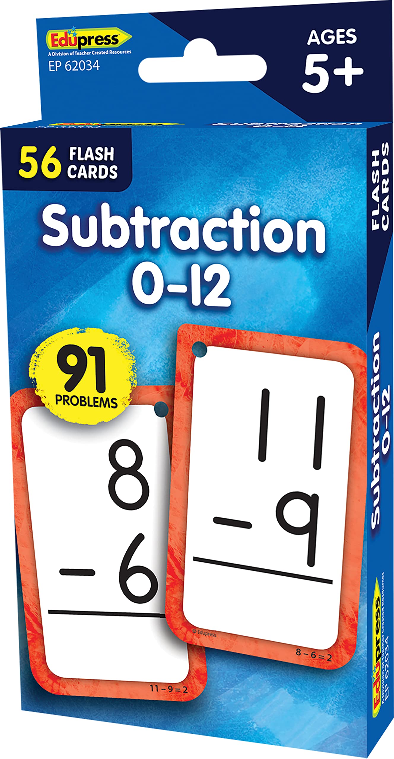 Teacher Created Resources Subtraction 0-12 Flash Cards (Ep62034)