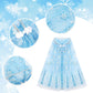 Phogary Snowflake Princess Cape Blue Princess Cloak Princess Hooded Cape Princess Fancy Dress Halloween Costume Cape Carnival Bi