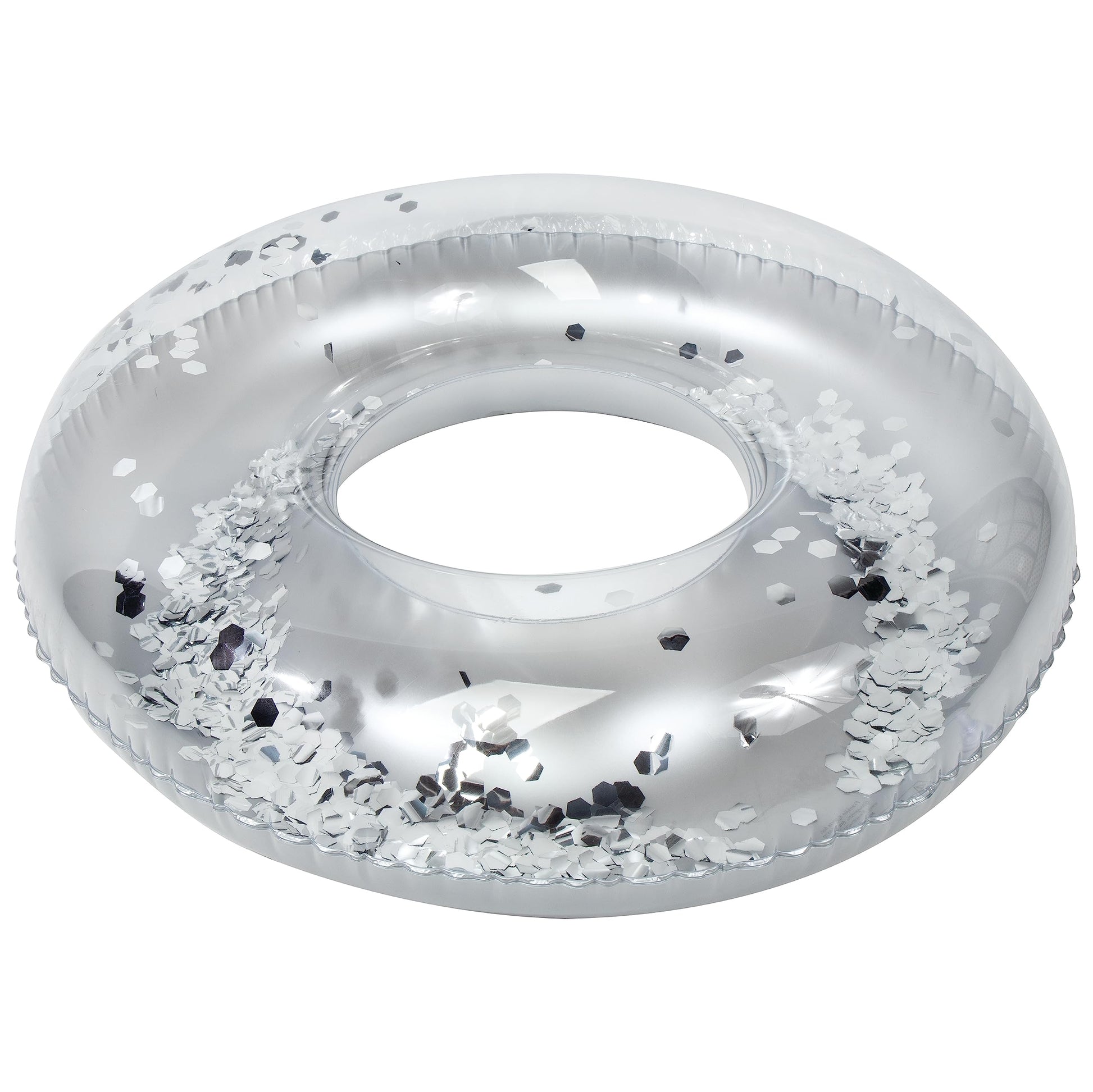 Franklin Sports Pool Float - Glitter Pool Tube - Inflatable Pool Raft - mature-themed Pool Float - 36 Inch - Pool Float - mature-themed - Lounge Float - Ring Pool - Kids - Silver (91041XB)