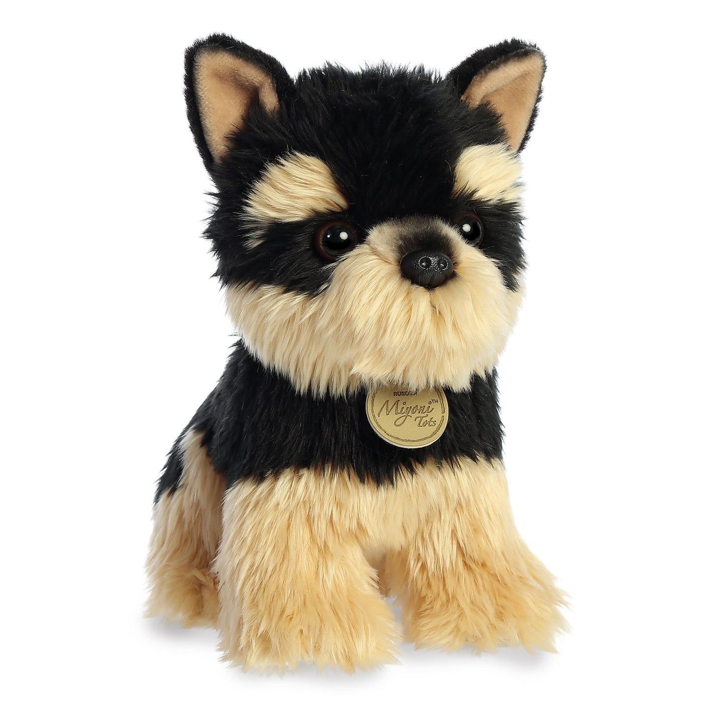 Aurora Adorable Miyoni Tots Yorkie Pup Stuffed Animal - Lifelike Detail - Cherished Companionship - Brown 9 Inches