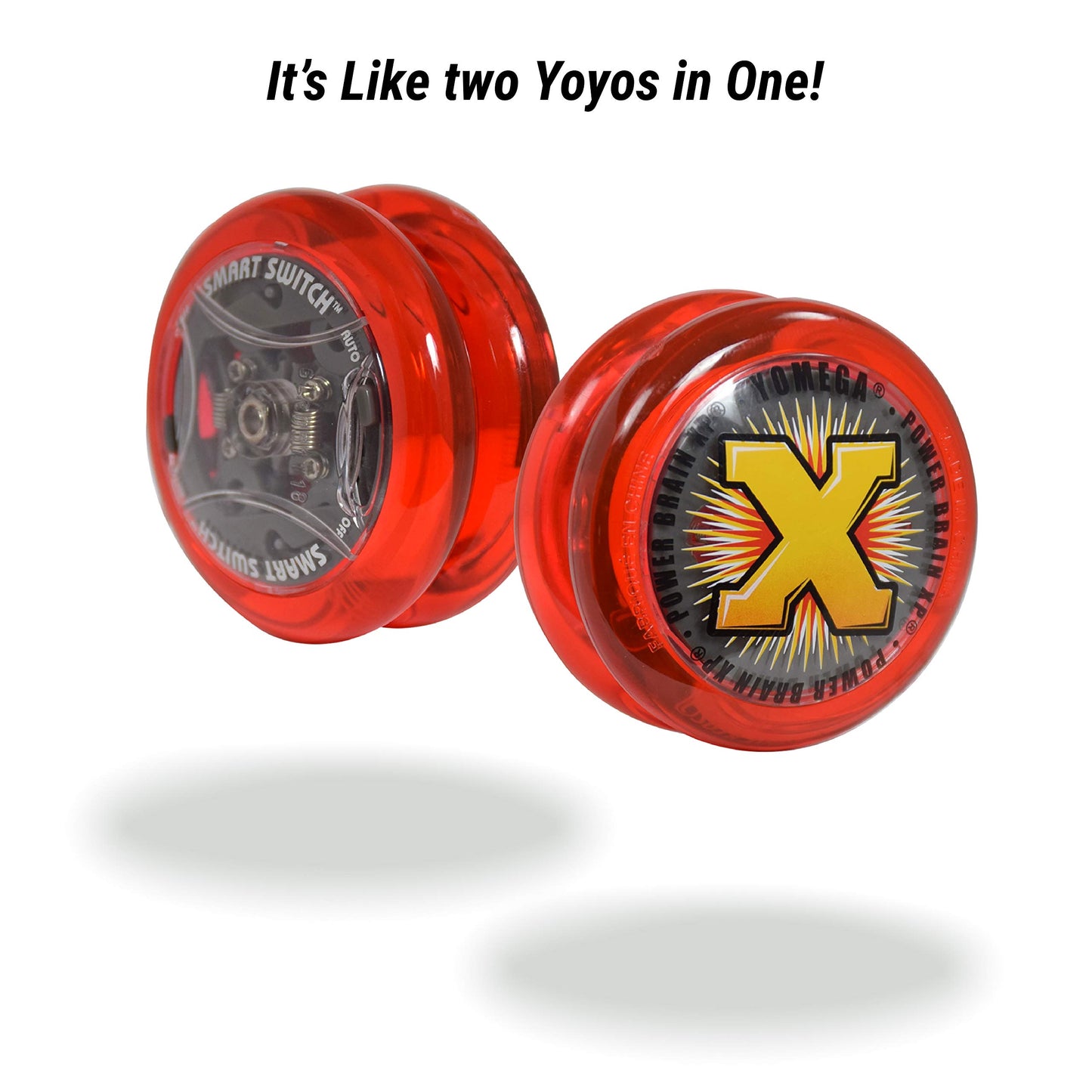 Yomega Power Brain Xp Yoyo - Professional Yoyo With A Smart Switch Which Enables Players To Choose Between Auto-Return And Manual Styles Of Play. + Extra 2 Strings & 3 Month Warranty (Red)