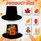 Jenaai 24 Pcs Pilgrim Hat Craft Kit with Turkey Decoration Thanksgiving Novelty Hats Autumn Handmade Fun Home Activity DIY Suppl
