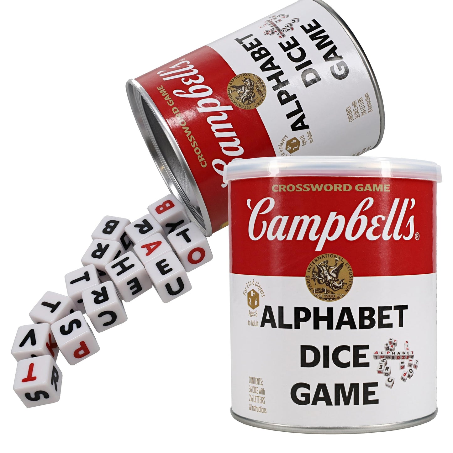 TDC Games Campbell's Alphabet Dice Game  Great for Party Favors  for Travel  Camping Family Game Night  Yard Games for mature-themeds and Family