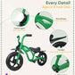 Kriddo Kids Balance Bike For 2-5 Years, With Front Light, Upgraded Tires For All Terrain, Upgraded Bearing For Smooth And Stable Riding, Front And Rear Fenders, Adjustable Seat, Green