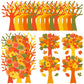 Whaline 25 Pack Thanksgiving Foam Tree Sticker Craft for Kids Self-Adhesive Leaf Pumpkin Acorn Sticker Art Project Make Your Own