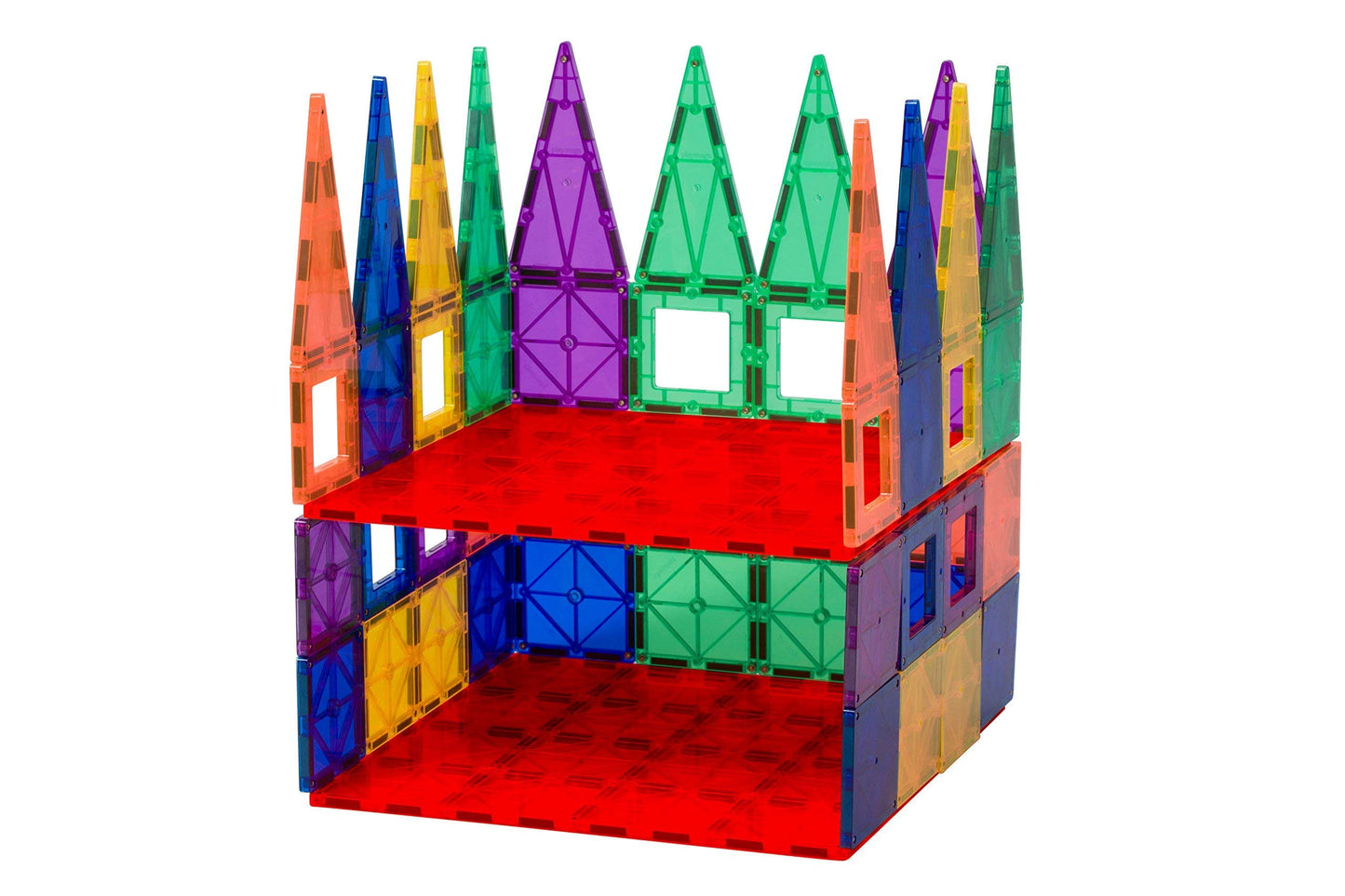 Playmags Super Durable Building Stabilizer Set, Works with All Magnet Tiles, Multicolor, Model 172, Fits 1-12"x12" & 4-6"x6"