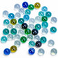 Poplay 50 Pcs Beautiful Player Marbles Bulk For Marble Games, Multiple Colors(1 Whistle)