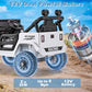 Olakids Ride On Truck, 12V Battery Powered Electric Vehicle For Kids With Remote Control, Bluetooth, Power Display, Led Lights, Music Player, Ride On Toy For 3+ Boys Girls (White)