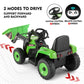 Joyldias 12V Ride On Excavator With 2.4Ghz Remote Control, Electric Construction Vehicle Bulldozer For Kids Digger With 3 Speeds, Bluetooth, Microphone Jack, Music, Lights, Green