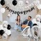 40Th Birthday Decorations For Women Men, Black Silver White 40Th Birthday Balloons, Black Happy 40Th Birthday Banner Birthday Ca