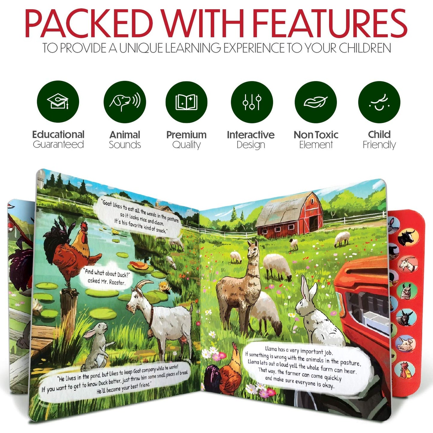 Lil-Gen Farm Animal Toys, Playmat And Education Animal Sound Book, 22Pcs - 20 Small Animal Figurines, 1 Playmat, 1 Sound Book - Toy Farm Animals For Children 3+, Farm Playset For Boys/Girls