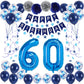 Naninuneno 60Th Blue Birthday Party Decorations For Boy Girl Men Women, Happy 60 Birthday Balloons Supplies With Happy Birthday