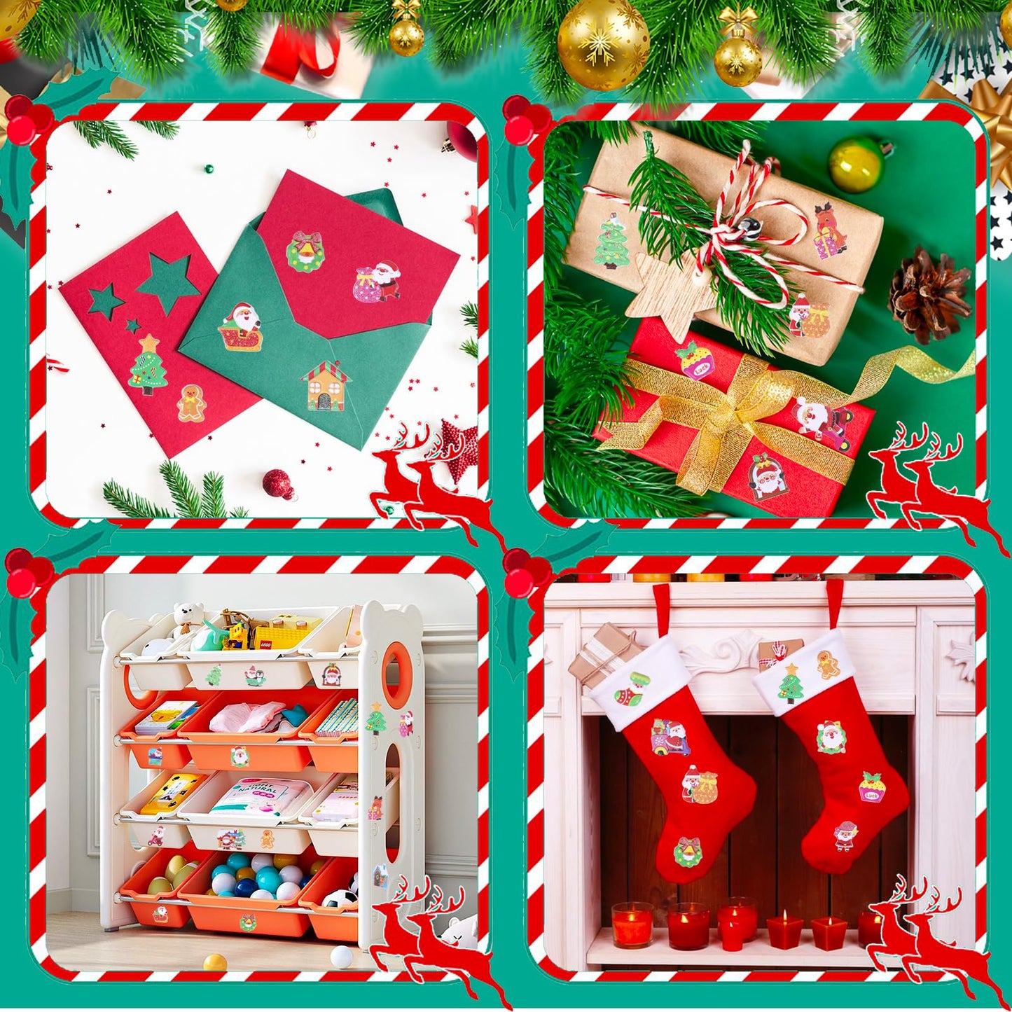 Christmas 3D Puffy Stickers For Kids Toddlers Crafts, Small Xmas Bulk Stickers For Cards Envelopes , Mini Foam Christmas Stickers With Glitter Santa Snowman Trees, Winter Holiday Stickers 8 Sheets.
