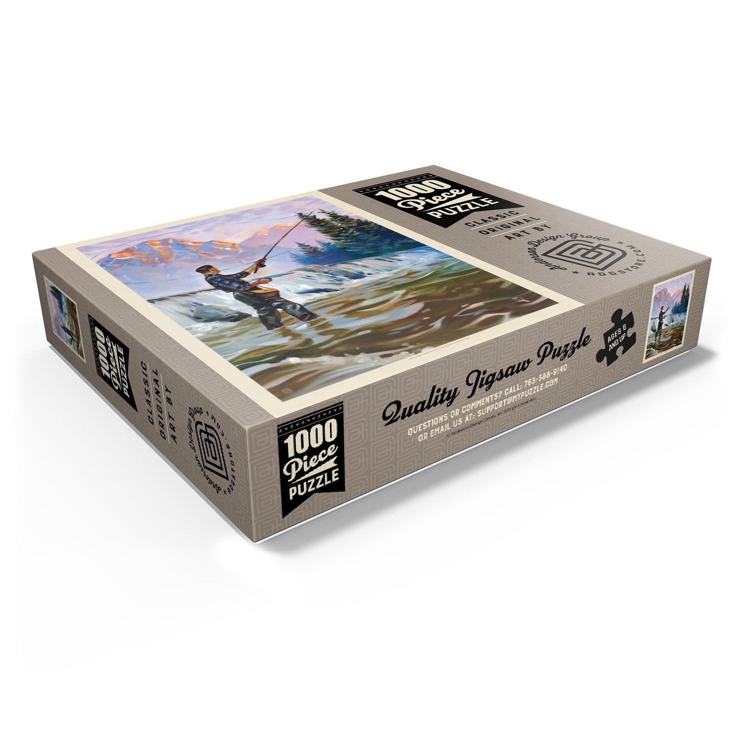 Mypuzzle Classic Sportsman: Fly Fishing, Vintage Poster - Premium 1000 Piece Jigsaw Puzzle For Adults