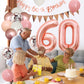 60Th Birthday Decorations Retro Pink Rose Gold,60Th Birthday Balloons,Happy 60Th Birthday Banner With Cake Toppers Rose Gold Num