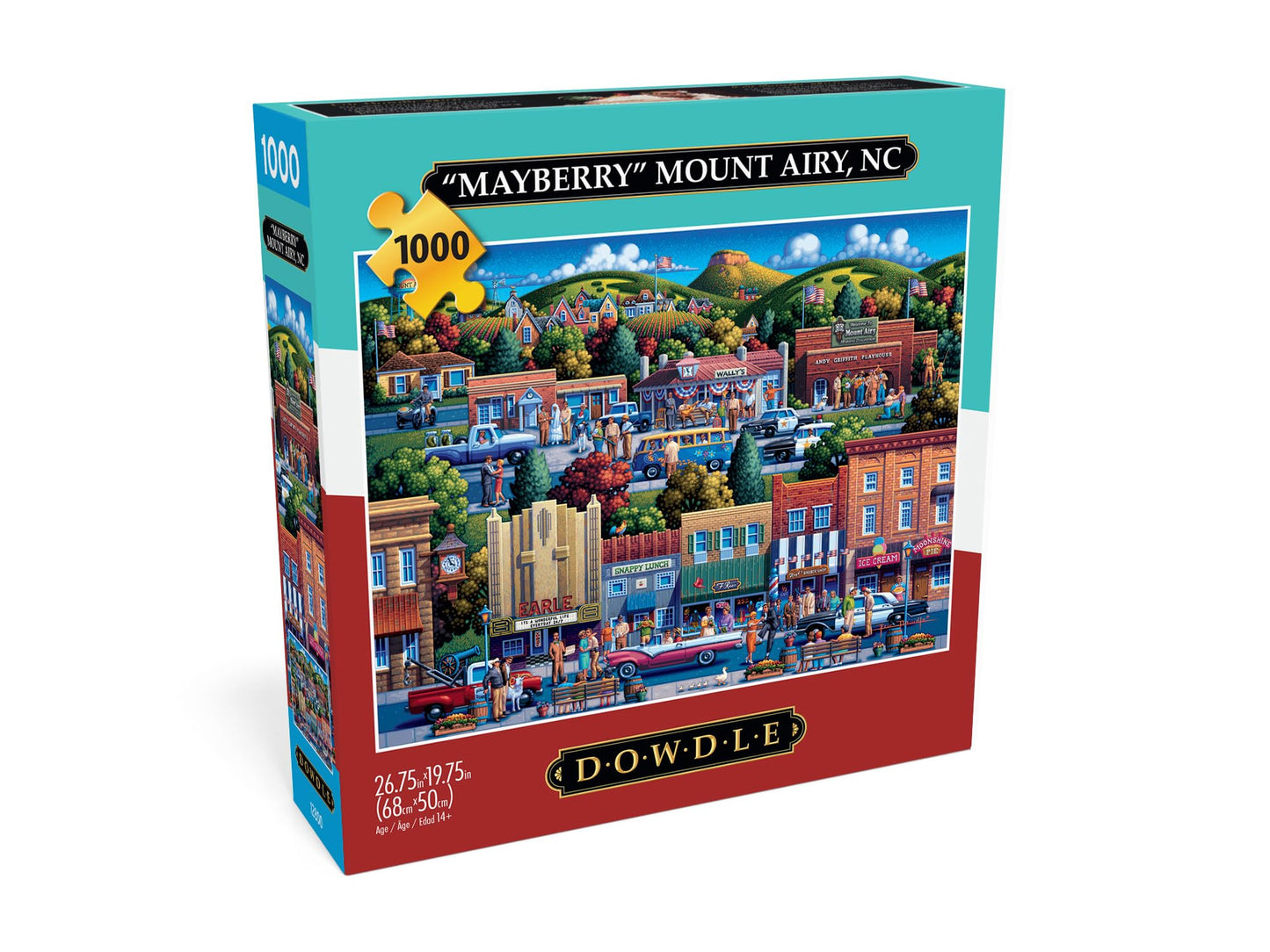 Buffalo Games 1000 Piece Jigsaw Puzzle - Mt Airy, NC - Large Multicolor Paper Puzzle - Model 12821 - Perfect for Game Nights