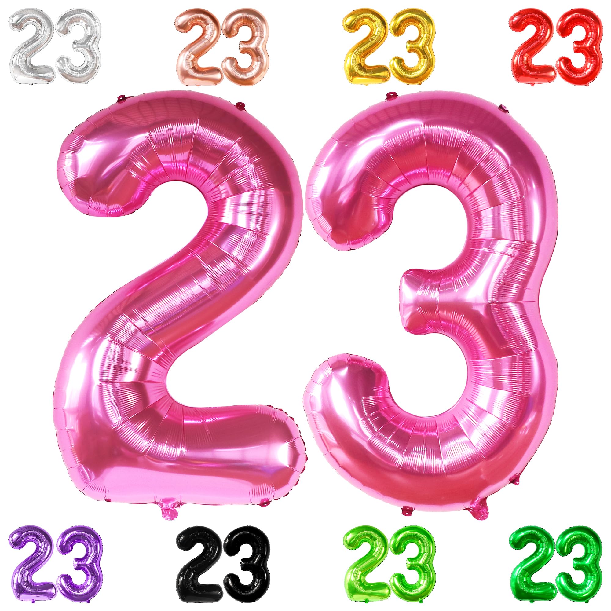 Katchon, Hot Pink 23 Balloon Numbers - Big, 40 Inch | 23 Hot Pink ...