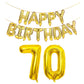 SHUNTAI 70th Birthday Decorations - Gold Jumbo Number 70 Foil Balloons, 16" & 40", Aluminum, Happy Birthday Banner for 70 Years Old Party