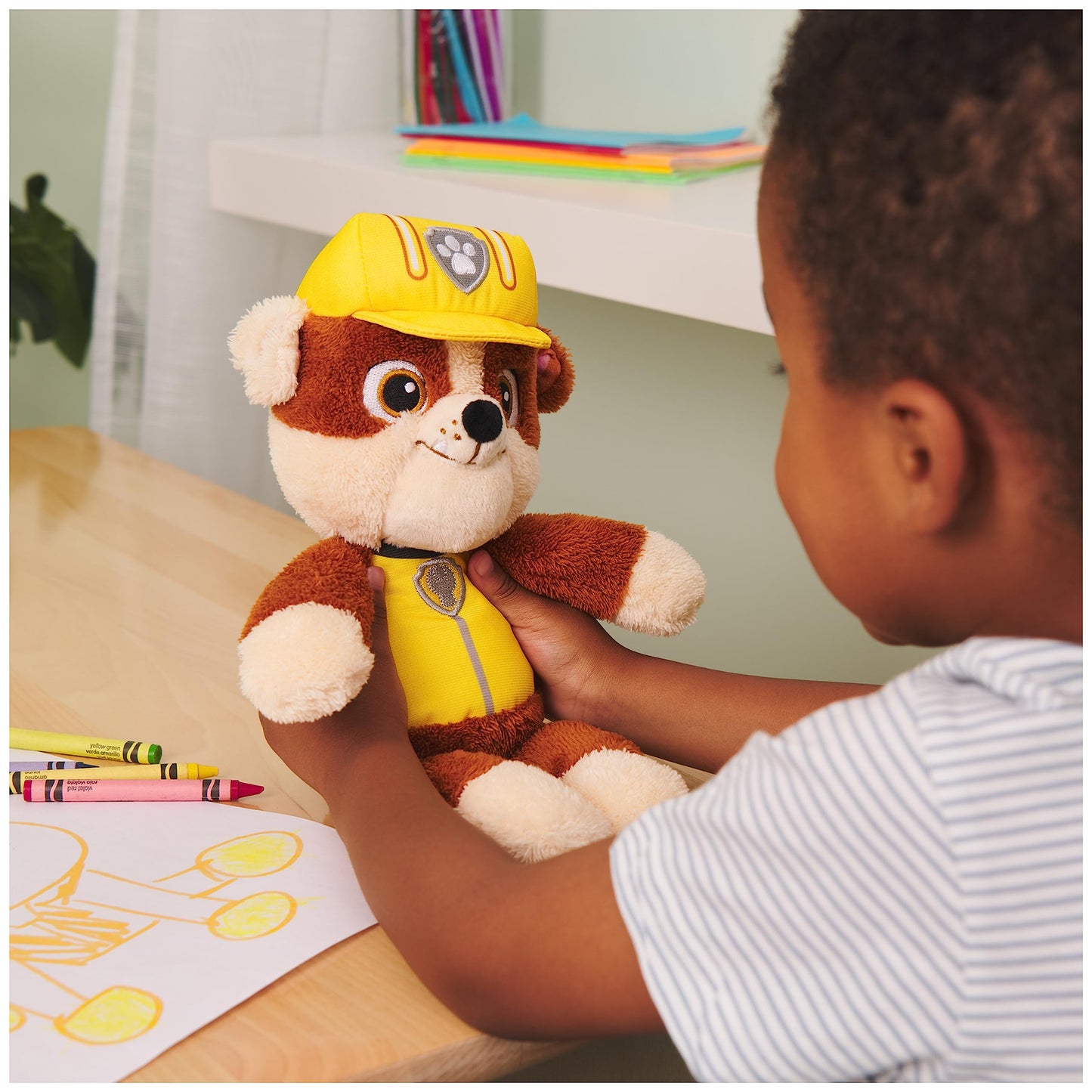 GUND PAW Patrol Rubble Plush Toy, 13" Premium Stuffed Animal, Yellow/Brown, Model 6067743, Ages 1 & Up
