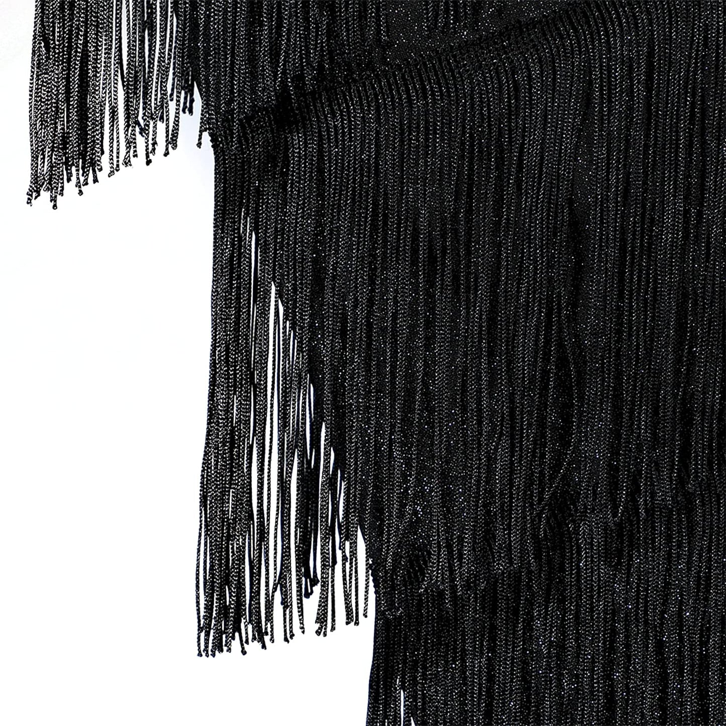 Leadtex Girl'S 20S Flapper Dresses Costume Dress Childrens Party Fringed Dresses With Feather Headband,Size L(10-12,Black