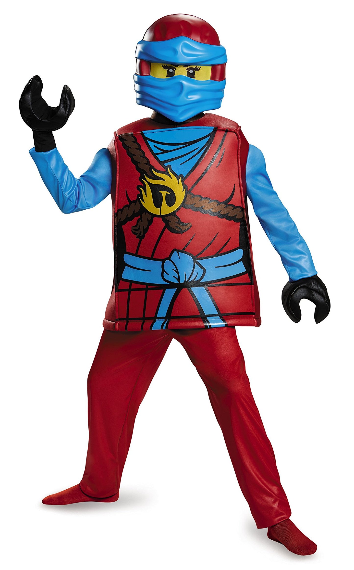Disguise NYA Deluxe Ninjago Lego Costume - Medium/7-8 - Red/Blue - Model 98127K
