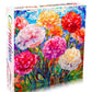 Bgraamiens Puzzle-Carnation-1000 Pieces Stained Glass Puzzle For Adults, Stained Glass Flowers Art Puzzle With Blooming Carnations, Impossible Puzzle Color Challenge Puzzle For Adults