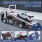 HAPYAD Police Tow Truck Toy Metal Cab, Flatbed Tow Truck Toys for Boys with Lights and Siren Sounds, Friction Powered Police Car