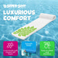 TRC Recreation Sunsation 1.75  Thick Vinyl Coated Foam Swimming Pool Float Mat mature-themed Lounger with Built-In Roll Pillow  White/Green Leaf