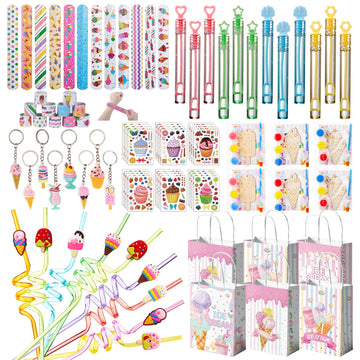 Vanblue Ice Cream Party Favors Two Sweet Birthday Party Decorations Supplies for Kids,Summer Party Goodie Bag Stuffers,Craft Kit