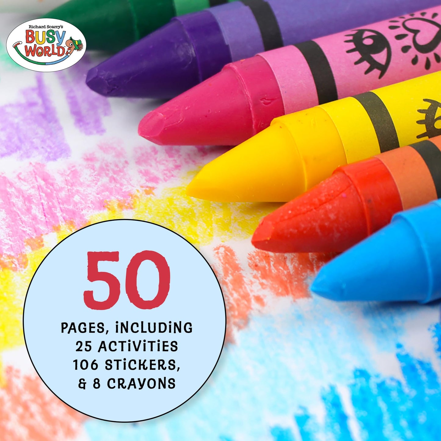 Bright Stripes Richard Scarrys Busy World Art on The Go - Travel Coloring Kit for Kids Art Supplies Arts & Crafts Kits for Kids