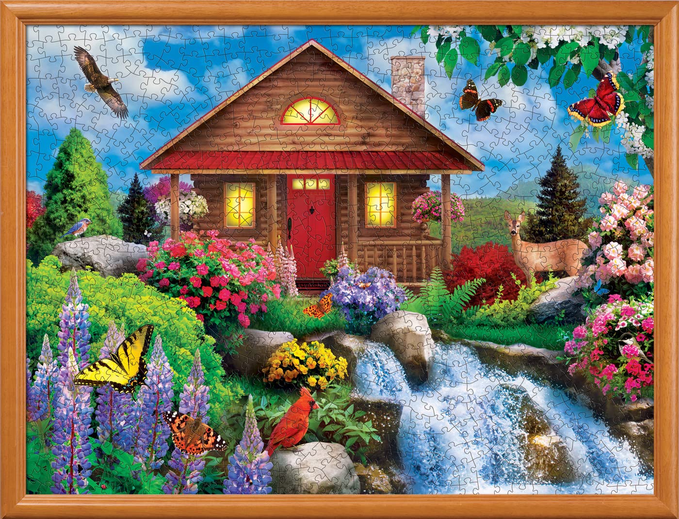 Masterpieces 750 Piece Jigsaw Puzzle For Adults And Family - Floral Falls - 18''X24''