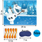 Hrency Pin The Nose on The Olaf Game for Kids Christmas Party Game for Kids Olaf Pin Game with Reusable 24Pcs Nose Stickers Birt