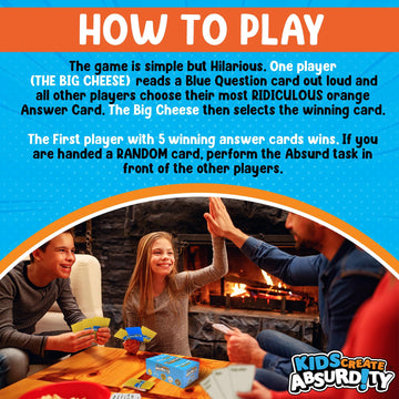 Kids Create Absurdity Funny Card-Game For Kids Family Game Night-Laugh Until You Cry- Stocking-Stuffer-For-Kids A Fun Fill In The Blank Card Game For Ages 6-12 Years Old.