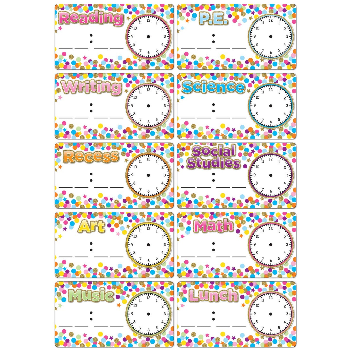 Ashley Productions Die-Cut Magnets, Confetti Schedule Cards