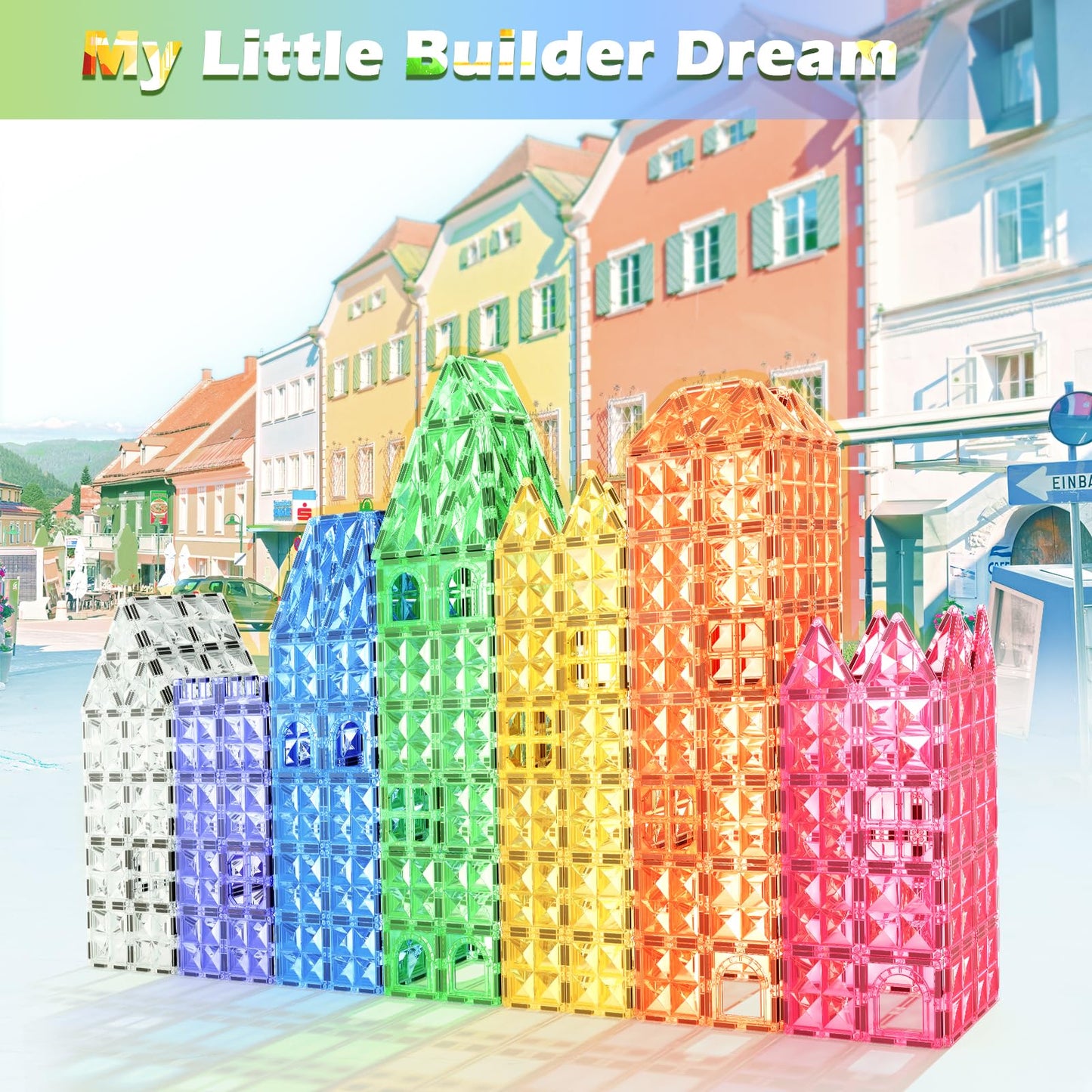 Kids Toys Magnetic Tiles Toys for 3 Year Old Girls Boys STEM Learning Toy Magnetic Building Blocks Toys for Toddlers Boys & Girl