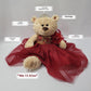 KINNEX COLLECTIONS SINCE 1997 20" Quinceanera Doll Teddy Bear, Burgundy - Gold Trim, Model B16632-7G, Polyester Centerpiece