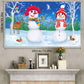 Blulu Christmas Backdrop Banner Winter Snowman Background For Photography Xmas Snow Scene Happy New Year Eve Backdrop Banner Prop For Family Friend Party Wall Holiday Decoration 72.8 X 43.3 Inches