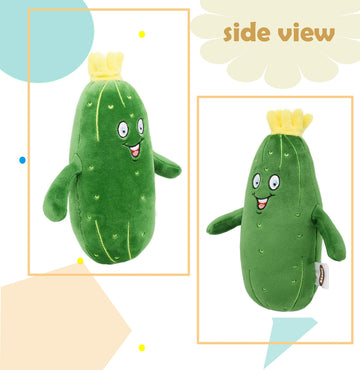 Baboli Adorable Pickle Stuffed Animal Cucumber Plush Plant With Smile Face And Yellow Corolla Pretty Cute Plushie Toy Gift For Any Pickle Lover 9 Inches (Smiling-S)