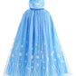 Purfeel Girls Cape For Elsa Dress Up Kids Hooded Cloak Costume Blue 2-3Years