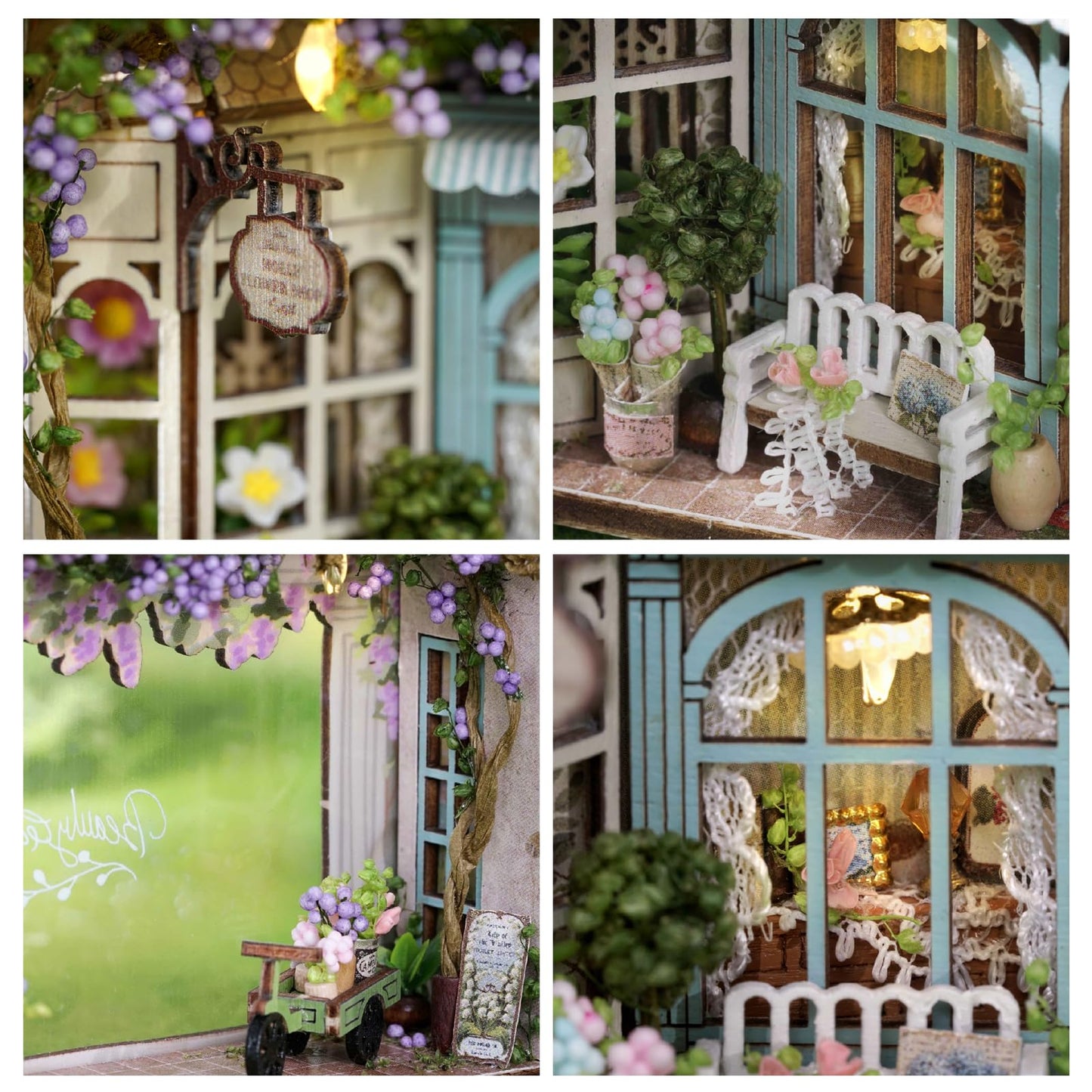 DIY Miniature House Kit  CUTEROOM Mini House Kit for mature-themed to Build  Wooden Dollhouse Making Kit with Furniture  Christmas Birthday Gifts- Molly Garden