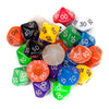 Wiz Dice Bulk Random Polyhedral Dice (D10(00) - 25 Pack) - Polyhedral Role Playing Dice in Unique Colors - DND Accessories for T