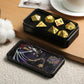 DNDND Flowers Metal Dice, 7 PCS Metallic DND Dice with Grogeous Gift Case for D&D Dungeons and Dragon Tabletop Game (Red Flowers