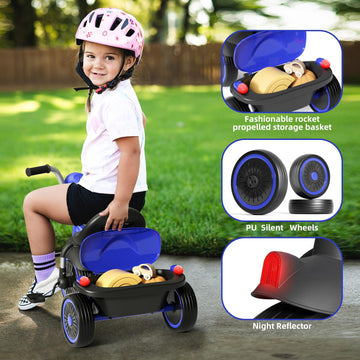 XJD Toddler Tricycle, Foldable Toddler Bike with Pedals, Tricycle for 2-5 Year Olds, Adjustable Comfortable Seat, Birthday Gifts