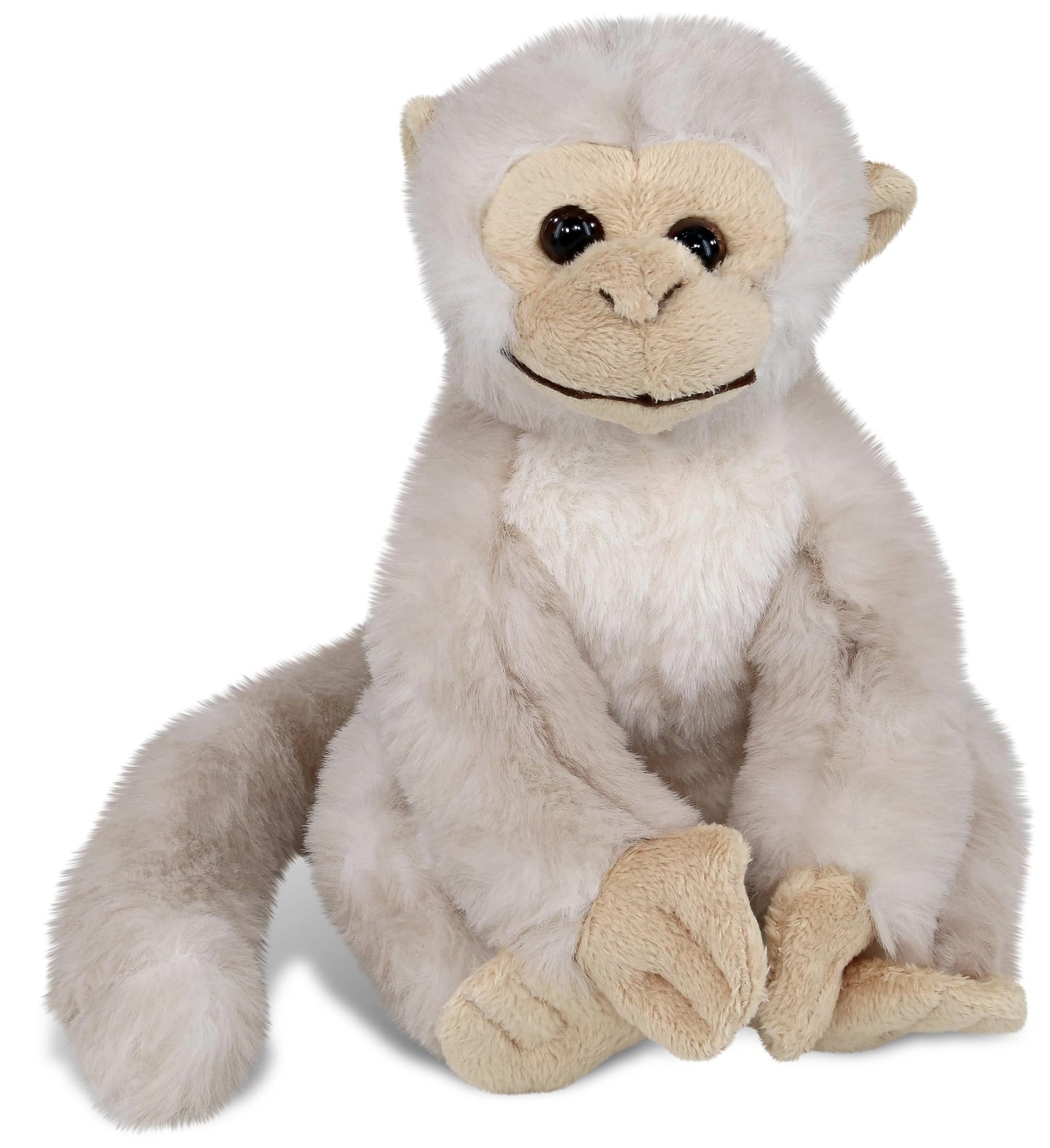 Puzzled Squirrel Monkey Plush - Super Soft 12" Stuffed Animal, White Polyester, Model 5353, Ideal for Kids and Adults