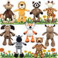 9 Pcs Plush Jungle Animals Toys Jungle Safari Stuffed Animals Bundle 9.9 Inch Cute Toys Includes Tiger Lion Elephant Monkey Zebr