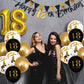 Jobkoo 18Th Birthday Decorations, Black Gold 18Th Birthday Party Decoration For Boys Girls Golden Black 18Th Birthday Balloons C